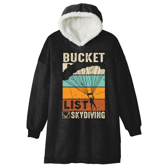 Parachute Jump Skydiver Instructor Bucket Lists Skydiving Hooded Wearable Blanket