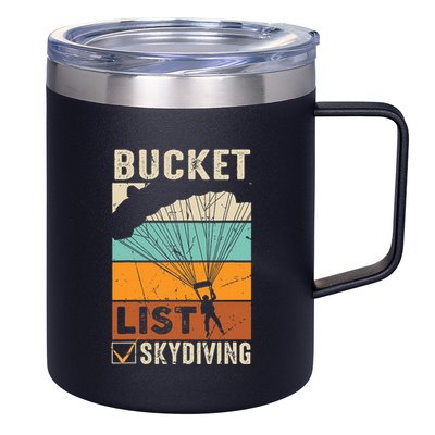 Parachute Jump Skydiver Instructor Bucket Lists Skydiving 12oz Stainless Steel Coffee Mug