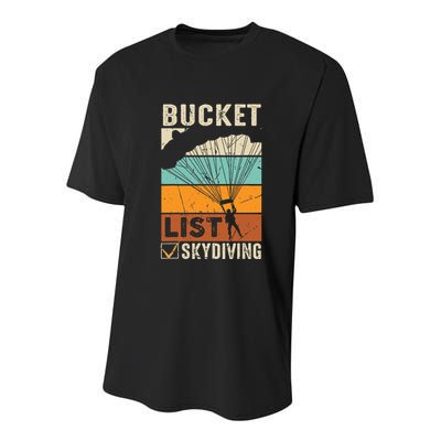 Parachute Jump Skydiver Instructor Bucket Lists Skydiving Youth Performance Sprint T-Shirt