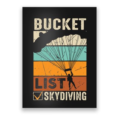 Parachute Jump Skydiver Instructor Bucket Lists Skydiving Poster