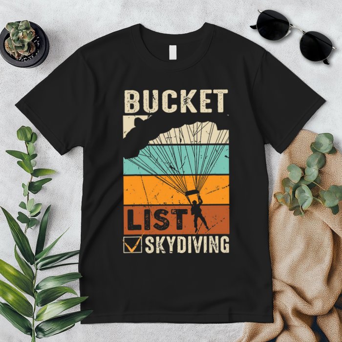 Parachute Jump Skydiver Instructor Bucket Lists Skydiving Premium T-Shirt