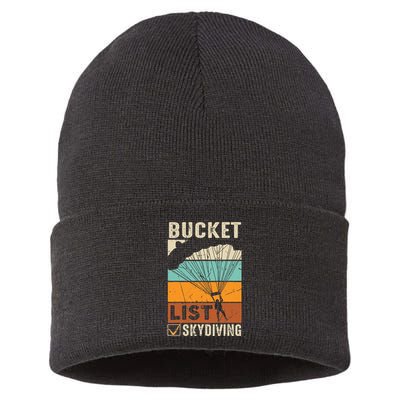 Parachute Jump Skydiver Instructor Bucket Lists Skydiving Sustainable Knit Beanie