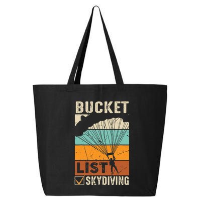 Parachute Jump Skydiver Instructor Bucket Lists Skydiving 25L Jumbo Tote