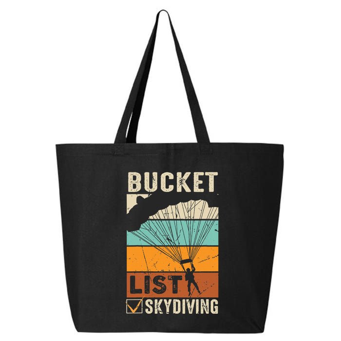 Parachute Jump Skydiver Instructor Bucket Lists Skydiving 25L Jumbo Tote