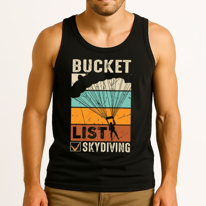 Parachute Jump Skydiver Instructor Bucket Lists Skydiving Tank Top