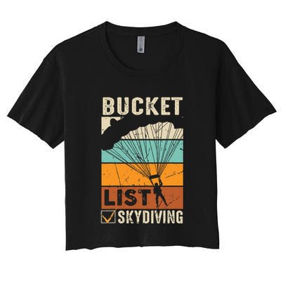 Parachute Jump Skydiver Instructor Bucket Lists Skydiving Crop Top