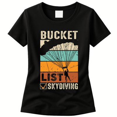 Parachute Jump Skydiver Instructor Bucket Lists Skydiving Womens T-Shirt