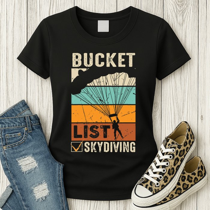 Parachute Jump Skydiver Instructor Bucket Lists Skydiving Womens T-Shirt