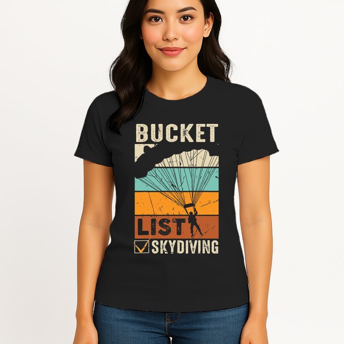 Parachute Jump Skydiver Instructor Bucket Lists Skydiving Womens T-Shirt