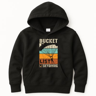 Parachute Jump Skydiver Instructor Bucket Lists Skydiving Kids Hoodie