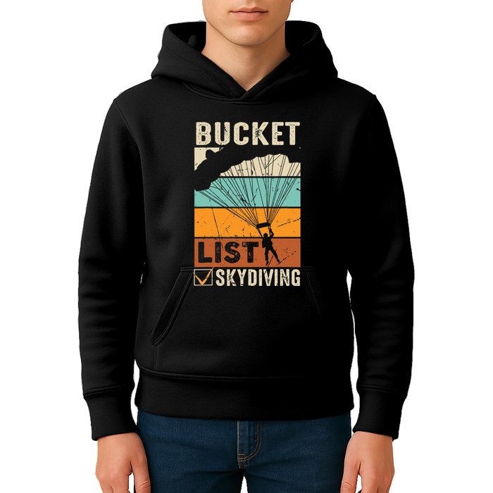 Parachute Jump Skydiver Instructor Bucket Lists Skydiving Kids Hoodie