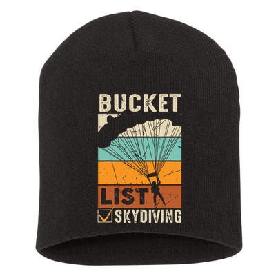 Parachute Jump Skydiver Instructor Bucket Lists Skydiving Short Acrylic Beanie