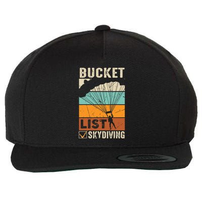 Parachute Jump Skydiver Instructor Bucket Lists Skydiving Wool Snapback Cap