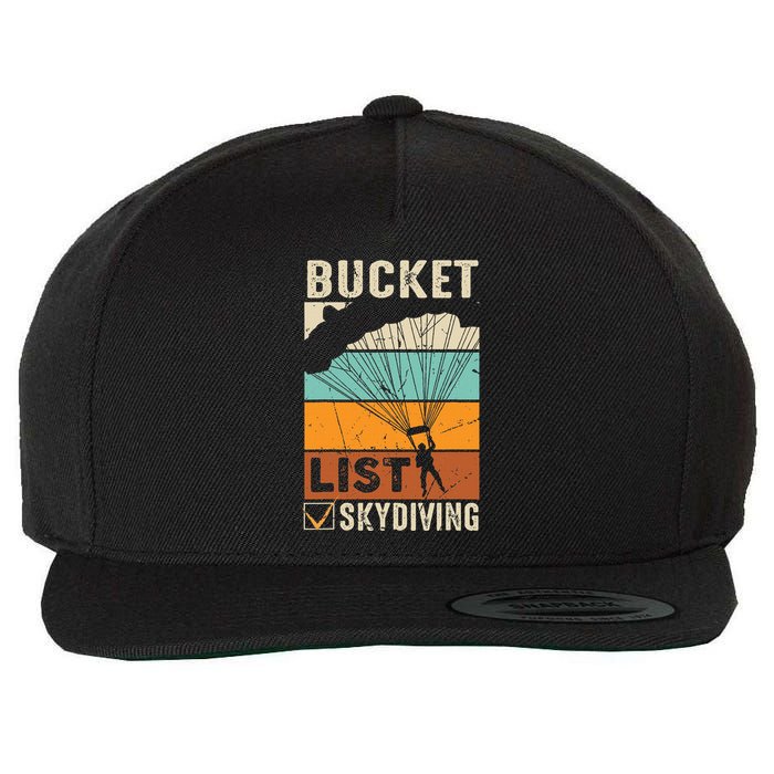 Parachute Jump Skydiver Instructor Bucket Lists Skydiving Wool Snapback Cap