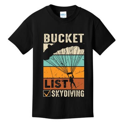 Parachute Jump Skydiver Instructor Bucket Lists Skydiving Kids T-Shirt