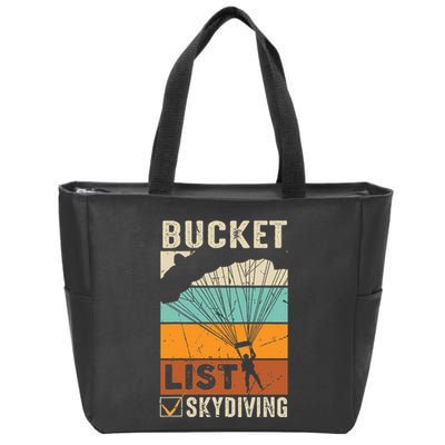 Parachute Jump Skydiver Instructor Bucket Lists Skydiving Zip Tote Bag
