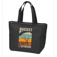 Parachute Jump Skydiver Instructor Bucket Lists Skydiving Zip Tote Bag
