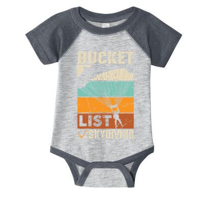 Parachute Jump Skydiver Instructor Bucket Lists Skydiving Infant Baby Jersey Bodysuit