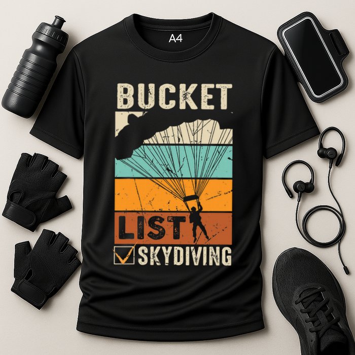 Parachute Jump Skydiver Instructor Bucket Lists Skydiving Performance Shirt