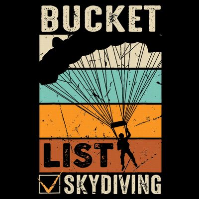 Parachute Jump Skydiver Instructor Bucket Lists Skydiving T-Shirt