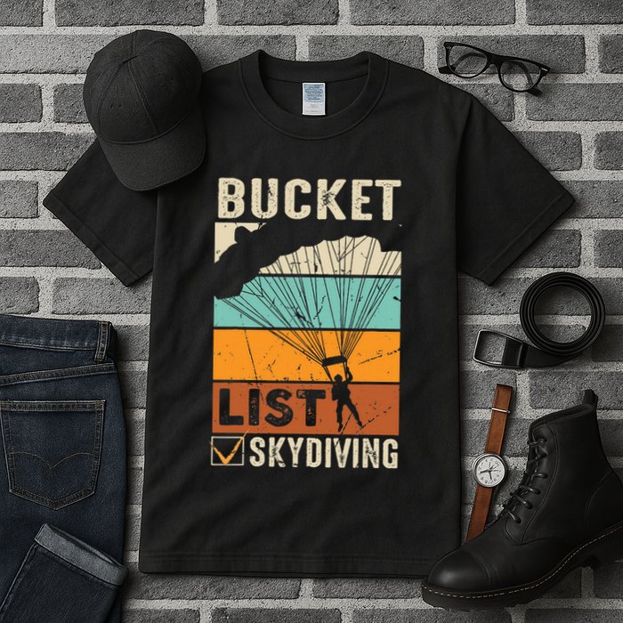 Parachute Jump Skydiver Instructor Bucket Lists Skydiving Tall T-Shirt