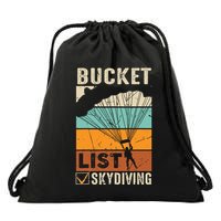 Parachute Jump Skydiver Instructor Bucket Lists Skydiving Drawstring Bag