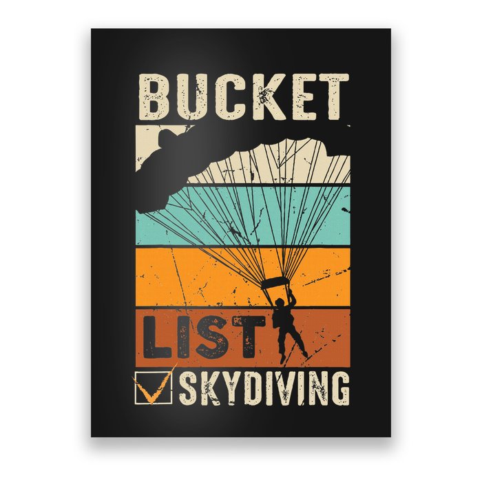 Parachute Jump Skydiver Instructor Bucket Lists Skydiving Poster