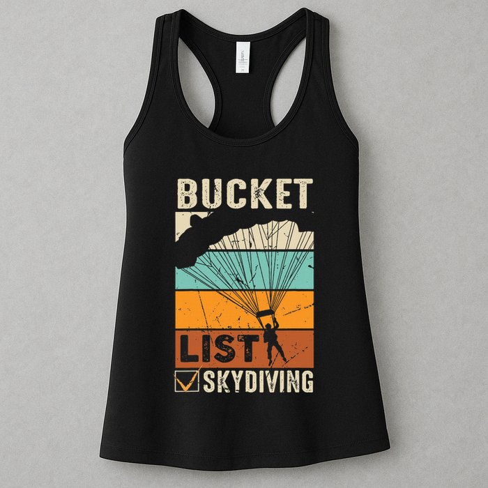 Parachute Jump Skydiver Instructor Bucket Lists Skydiving Womens Tank Top