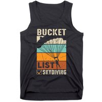 Parachute Jump Skydiver Instructor Bucket Lists Skydiving Tank Top