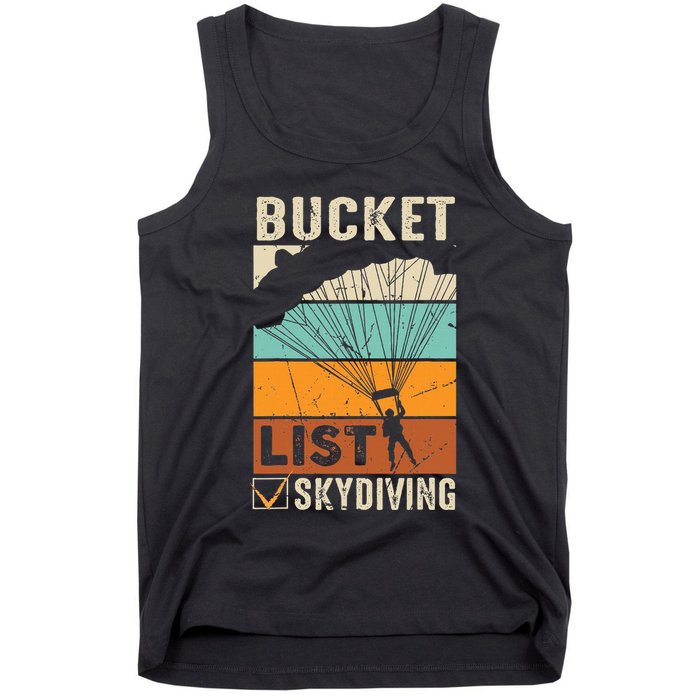 Parachute Jump Skydiver Instructor Bucket Lists Skydiving Tank Top