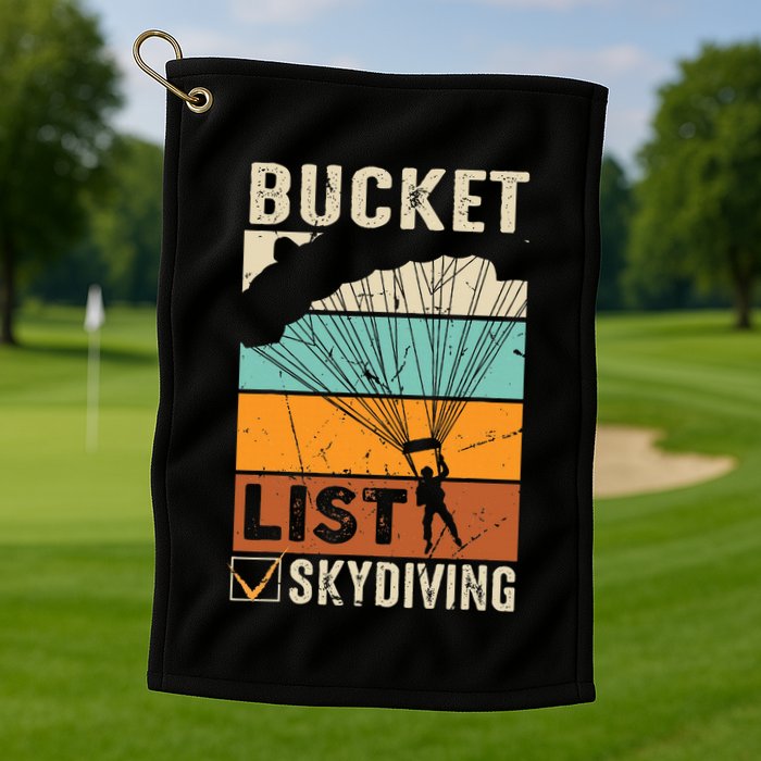 Parachute Jump Skydiver Instructor Bucket Lists Skydiving Golf Towel