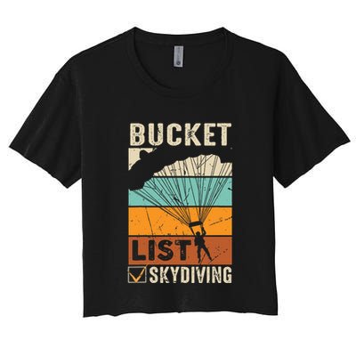 Parachute Jump Skydiver Instructor Bucket Lists Skydiving Crop Top