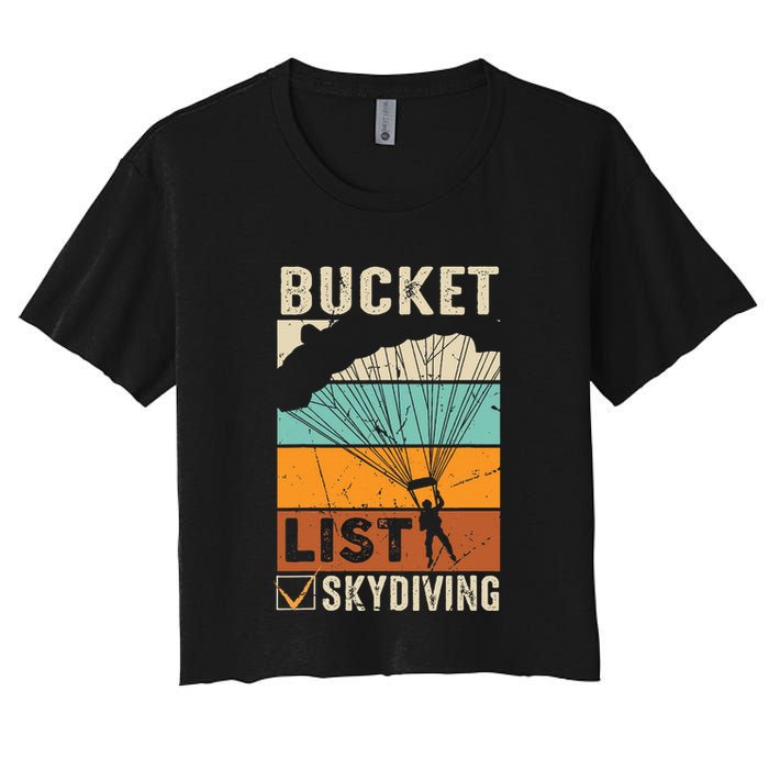 Parachute Jump Skydiver Instructor Bucket Lists Skydiving Crop Top