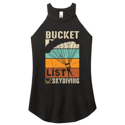 Parachute Jump Skydiver Instructor Bucket Lists Skydiving Women's Perfect Tri Rocker Tank