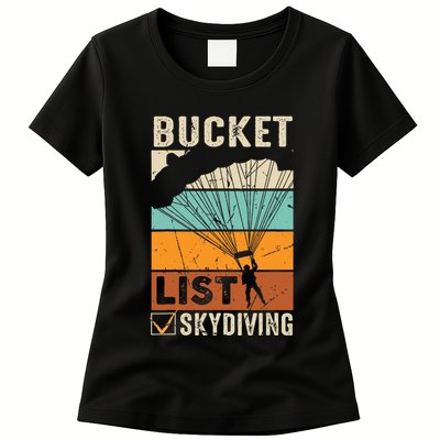 Parachute Jump Skydiver Instructor Bucket Lists Skydiving Womens T-Shirt