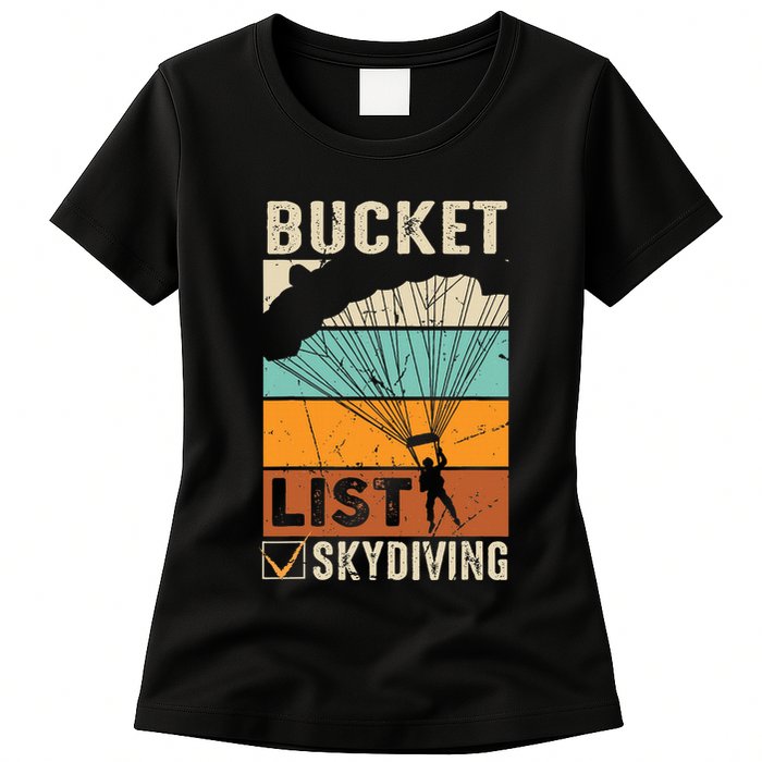 Parachute Jump Skydiver Instructor Bucket Lists Skydiving Womens T-Shirt