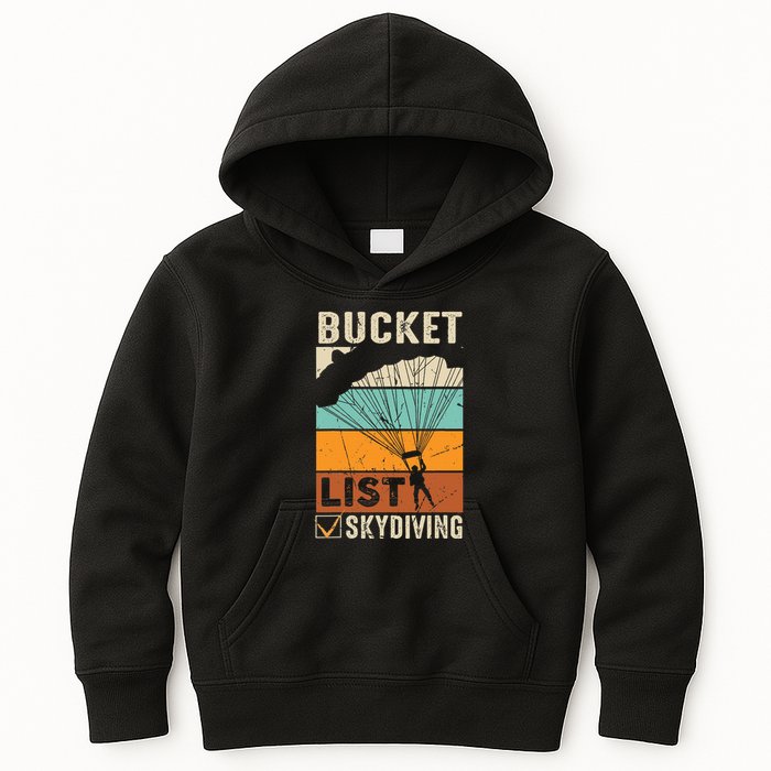 Parachute Jump Skydiver Instructor Bucket Lists Skydiving Kids Hoodie