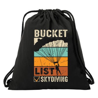 Parachute Jump Skydiver Instructor Bucket Lists Skydiving Drawstring Bag