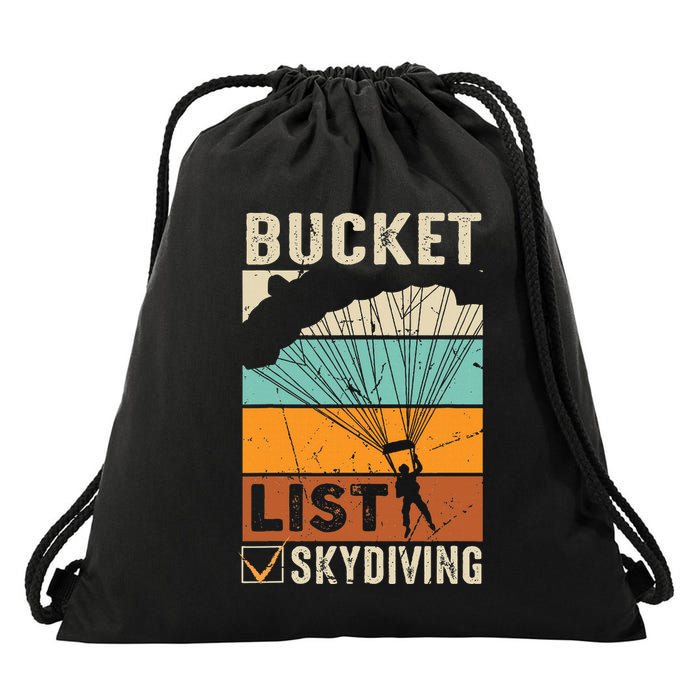 Parachute Jump Skydiver Instructor Bucket Lists Skydiving Drawstring Bag