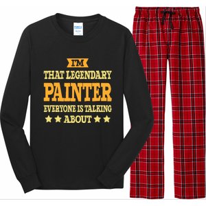 Painter Job Title Employee Funny Worker Profession Painter Long Sleeve Pajama Set