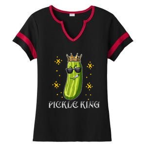 Pickle King Vegan Funny Cucumber Vegetable Pickles Lover  Ladies Halftime Notch Neck Tee