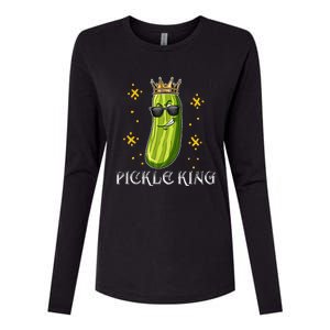 Pickle King Vegan Funny Cucumber Vegetable Pickles Lover  Womens Cotton Relaxed Long Sleeve T-Shirt