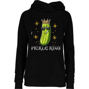 Pickle King Vegan Funny Cucumber Vegetable Pickles Lover  Womens Funnel Neck Pullover Hood