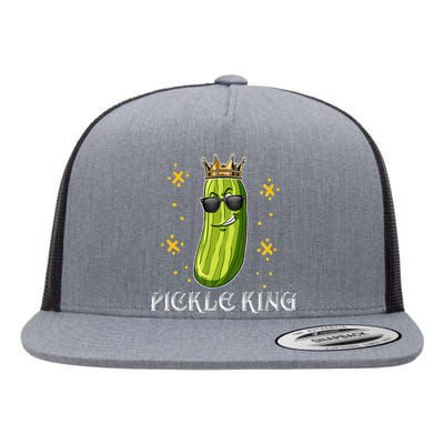 Pickle King Vegan Funny Cucumber Vegetable Pickles Lover  Flat Bill Trucker Hat