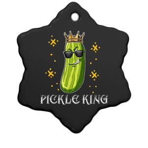 Pickle King Vegan Funny Cucumber Vegetable Pickles Lover  Ceramic Star Ornament