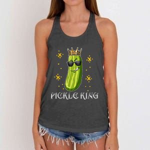 Pickle King Vegan Funny Cucumber Vegetable Pickles Lover  Women's Knotted Racerback Tank