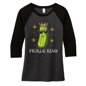 Pickle King Vegan Funny Cucumber Vegetable Pickles Lover  Women's Tri-Blend 3/4-Sleeve Raglan Shirt