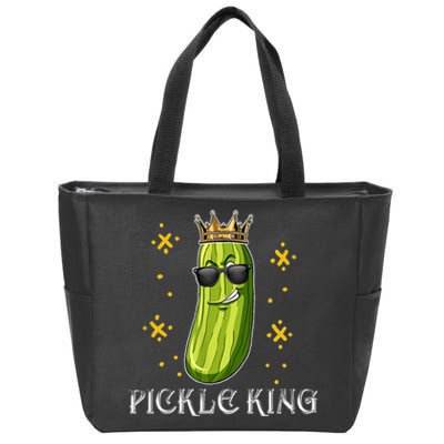 Pickle King Vegan Funny Cucumber Vegetable Pickles Lover  Zip Tote Bag