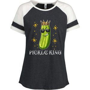 Pickle King Vegan Funny Cucumber Vegetable Pickles Lover  Enza Ladies Jersey Colorblock Tee