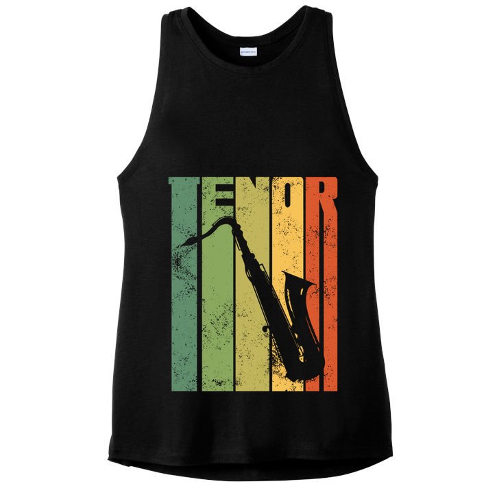 Perfect Jazz Tenor Saxophone Cool Sax Musician Gift Ladies PosiCharge Tri-Blend Wicking Tank